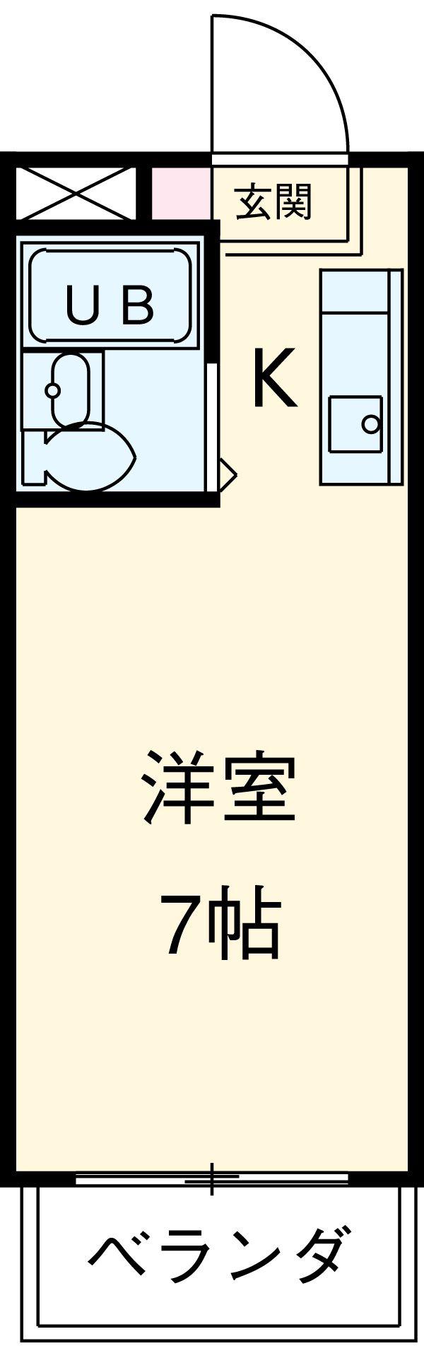 ノアーズアーク中村(1K/2階)の間取り写真