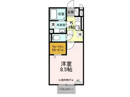 ルインズ・イン・マルヤマB(1K/2階)の間取り写真