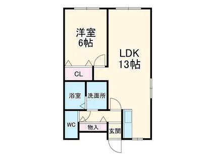 CASA小幡(1LDK/4階)の間取り写真
