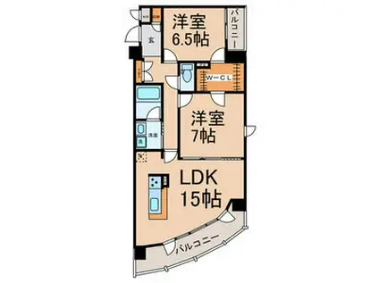 ファミール熱田(2LDK/8階)の間取り写真