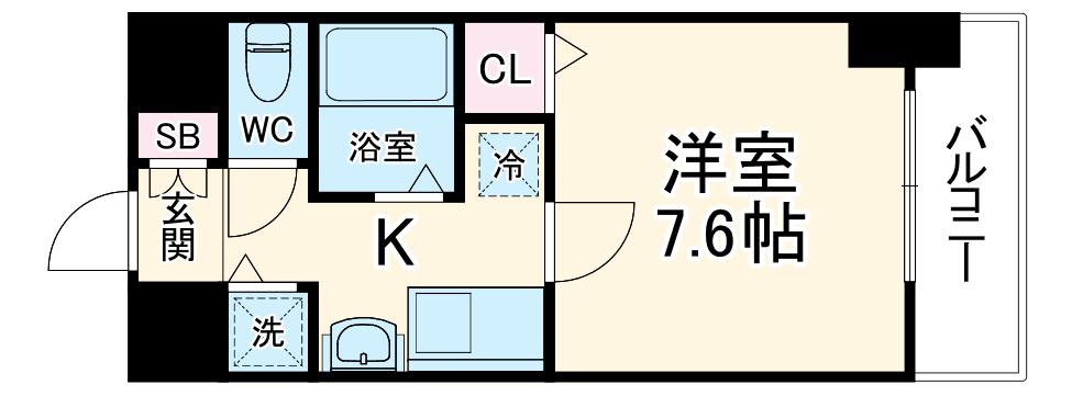 プレサンス 名古屋STATIONアライブ(1K/4階)の間取り写真