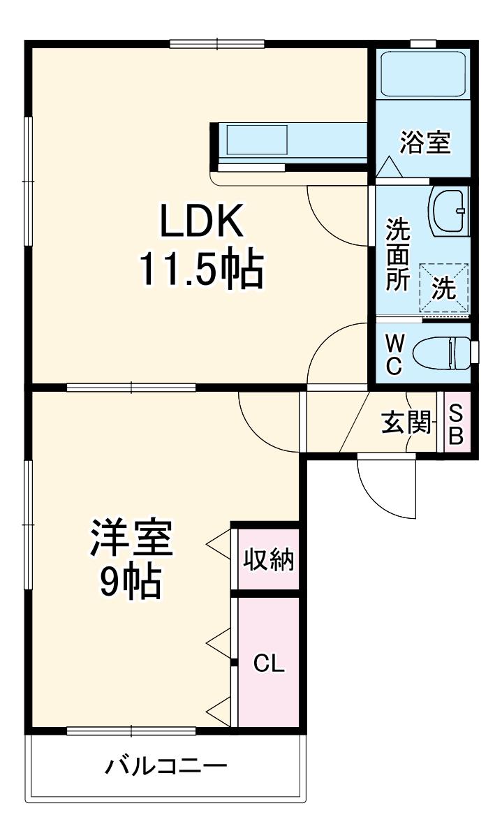 LACASA弥富II(1LDK/3階)の間取り写真