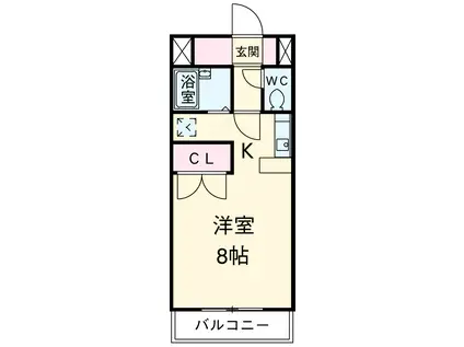 エクセル塩釜Ⅲ(1K/1階)の間取り写真