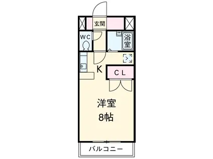 エクセル塩釜Ⅲ(1K/4階)の間取り写真