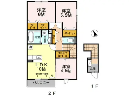 エスペランサ(3LDK/2階)の間取り写真