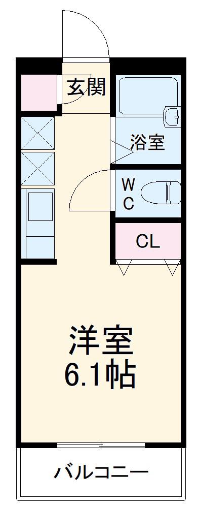 四季彩館(1K/2階)の間取り写真