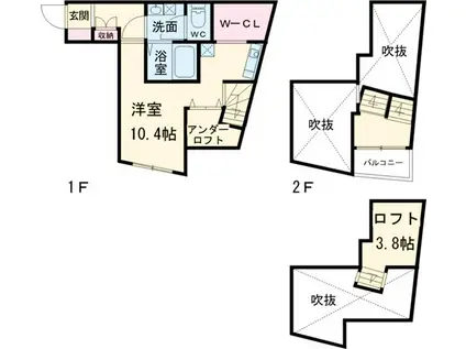 TIARE(ワンルーム/1階)の間取り写真