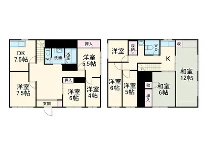 京浜急行電鉄本線 京急富岡駅 徒歩10分 2階建 築55年(9DK)の間取り写真