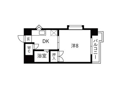 サンライズマンション(1K/4階)の間取り写真