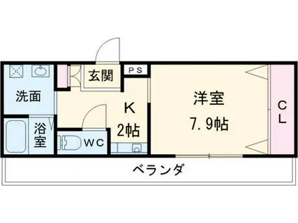 サンフォルム打中(1K/3階)の間取り写真