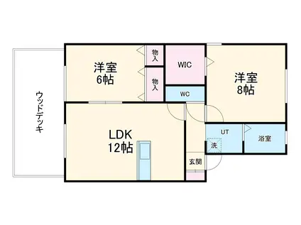 グランシャリオD(2LDK/1階)の間取り写真