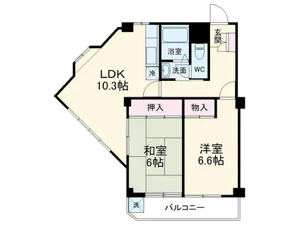 エルテ梅ヶ丘(2LDK/2階)の間取り写真