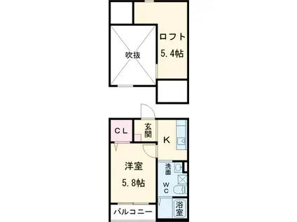 シャルム(1K/1階)の間取り写真