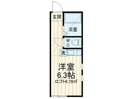 ユナイト根岸ジェームスワット(ワンルーム/2階)の間取り写真