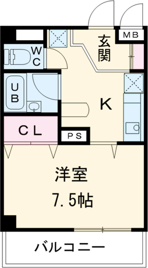 DAIMAN HOUSE七宝(1K/3階)の間取り写真