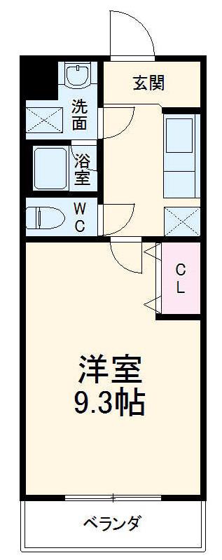 シャトンノアール(1K/3階)の間取り写真