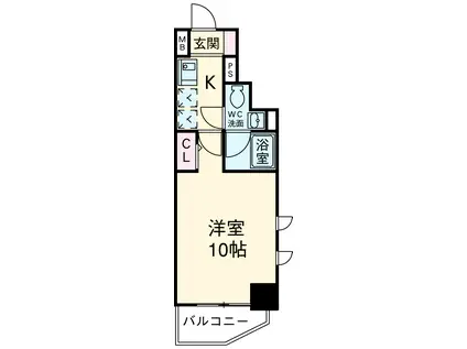 ベレーサ名駅ウエスト(1K/9階)の間取り写真