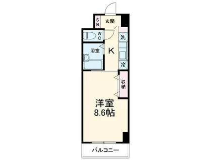 WILLDO稲永(1K/8階)の間取り写真