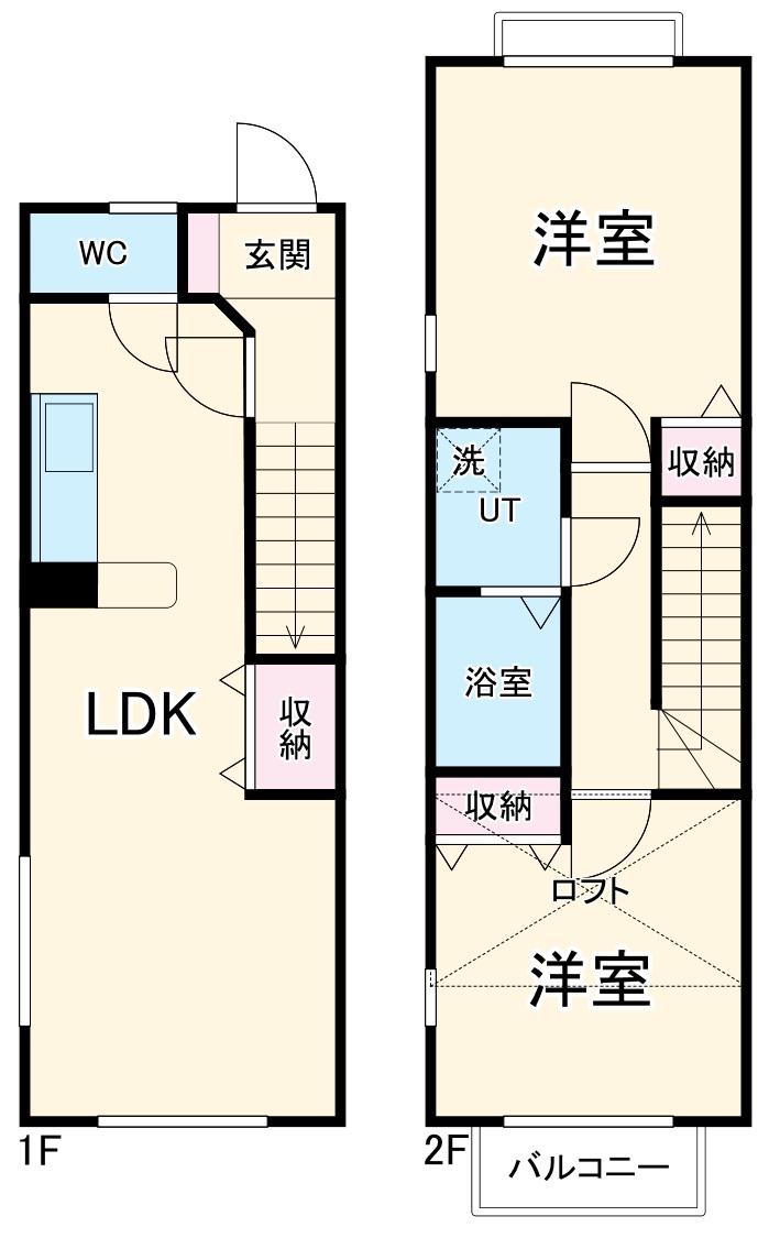 ヨーロピアンシャレーみずの坂(2LDK)の間取り写真