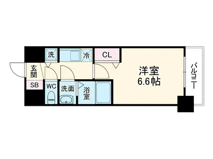 プレサンス名古屋STATIONフレア(1K/12階)の間取り写真