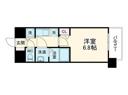 プレサンス名古屋STATIONフレア(1K/3階)の間取り写真