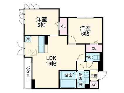 CASA FLORESTA(2LDK/1階)の間取り写真