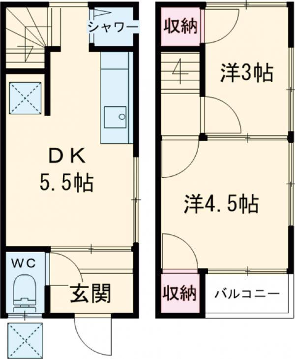 小川荘(2DK)の間取り写真