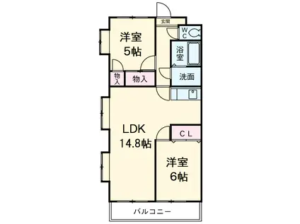 リエス中村公園西(2LDK/5階)の間取り写真
