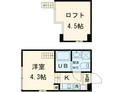 ハーモニーテラス綾瀬Ⅲ(1K/1階)の間取り写真