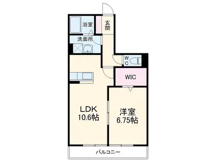 ウエストヴァリー橋本(1LDK/1階)の間取り写真