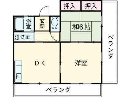 メゾン並木(2DK/3階)の間取り写真