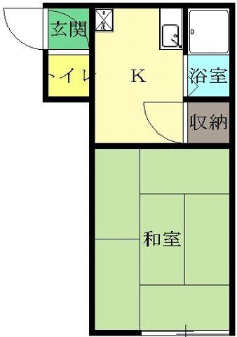 岩塚荘(1K/2階)の間取り写真