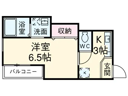 カーサ・光(1K/3階)の間取り写真