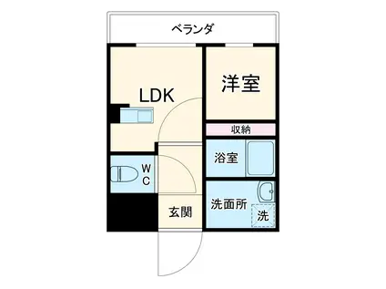 セレーノ(1LDK/4階)の間取り写真