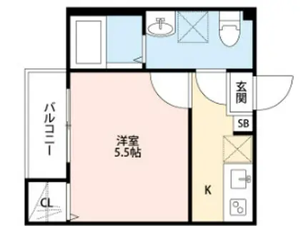 スコール(1K/2階)の間取り写真