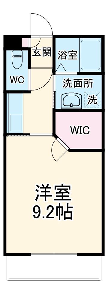プチキャッスルⅢ(1K/1階)の間取り写真
