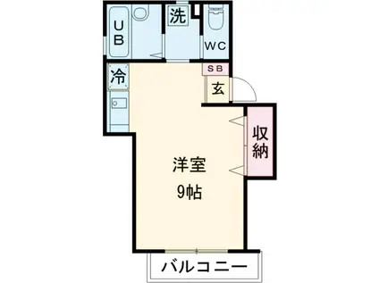 LIBRA カスミ(ワンルーム/3階)の間取り写真