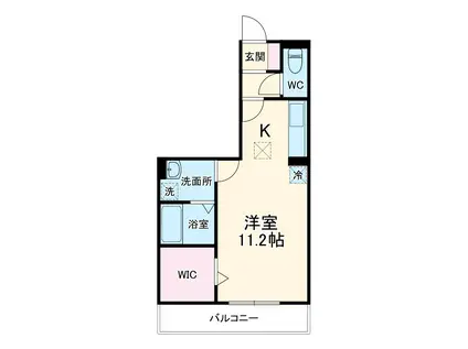 ベッロ・ルーチェⅣ(ワンルーム/2階)の間取り写真