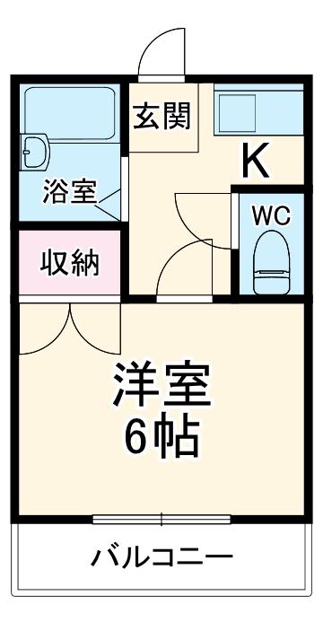 ハイツアベ(1K/2階)の間取り写真