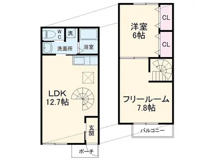 名古屋市名港線 日比野駅(名古屋市営) 徒歩14分 2階建 築20年(2LDK)の間取り写真