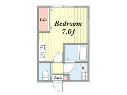 パークレジデンス六町(ワンルーム/1階)の間取り写真