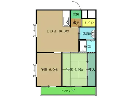 クレールモリ(2LDK/3階)の間取り写真