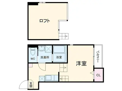 ペールエール(1K/2階)の間取り写真