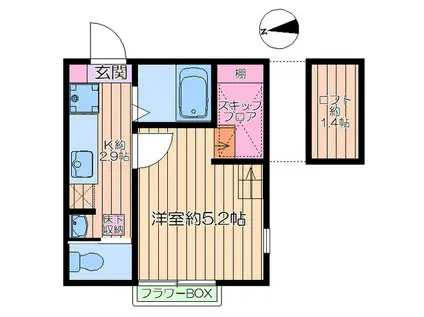 ラルーチェ(1K/1階)の間取り写真
