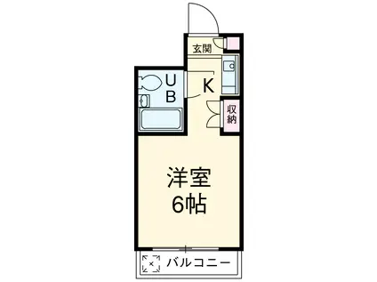 イエローエンバシー(ワンルーム/2階)の間取り写真