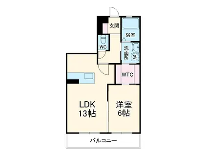 エル・ブルー(1LDK/3階)の間取り写真