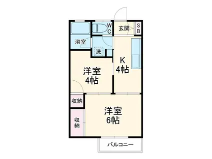 松本荘(2K/2階)の間取り写真