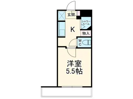 エスコートパレス江洋(1K/2階)の間取り写真