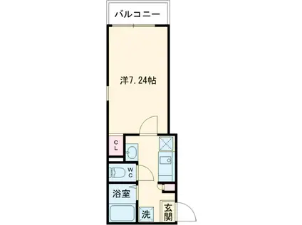 GRADO KAMEARI(1K/2階)の間取り写真