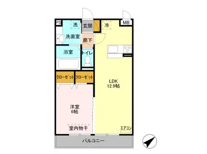 ロイヤルローズ(1LDK/2階)の間取り写真